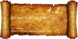 Aller László névjegykártya